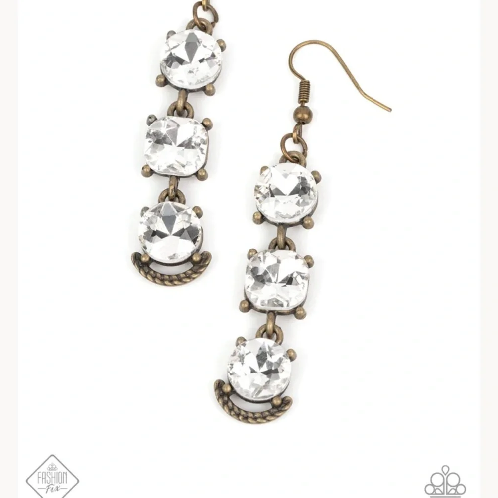Determined to Dazzle - brass earrings. NWT - Picture 1 of 2